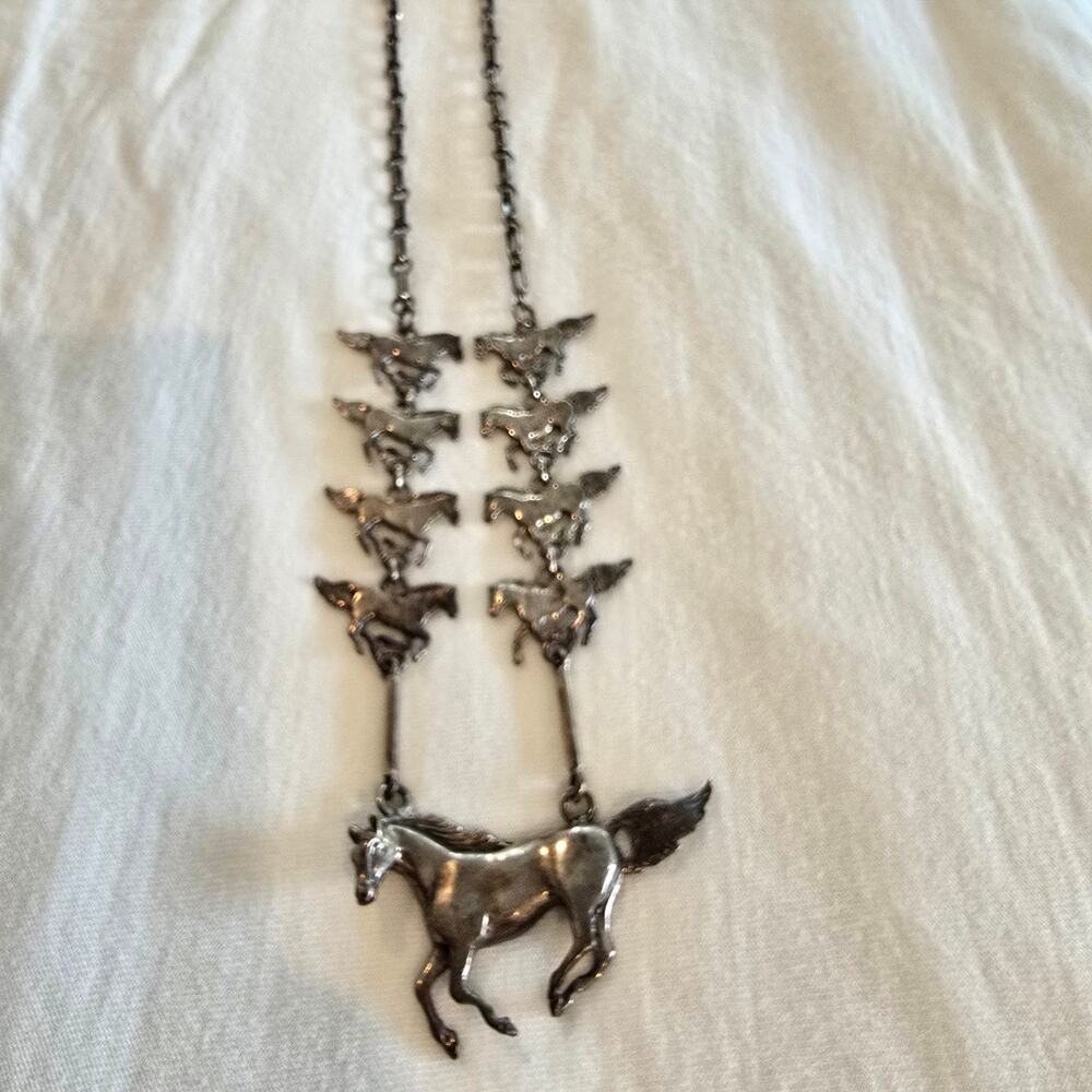 Vintage Glen & Irene Sandoval Wild Running Horse necklace925